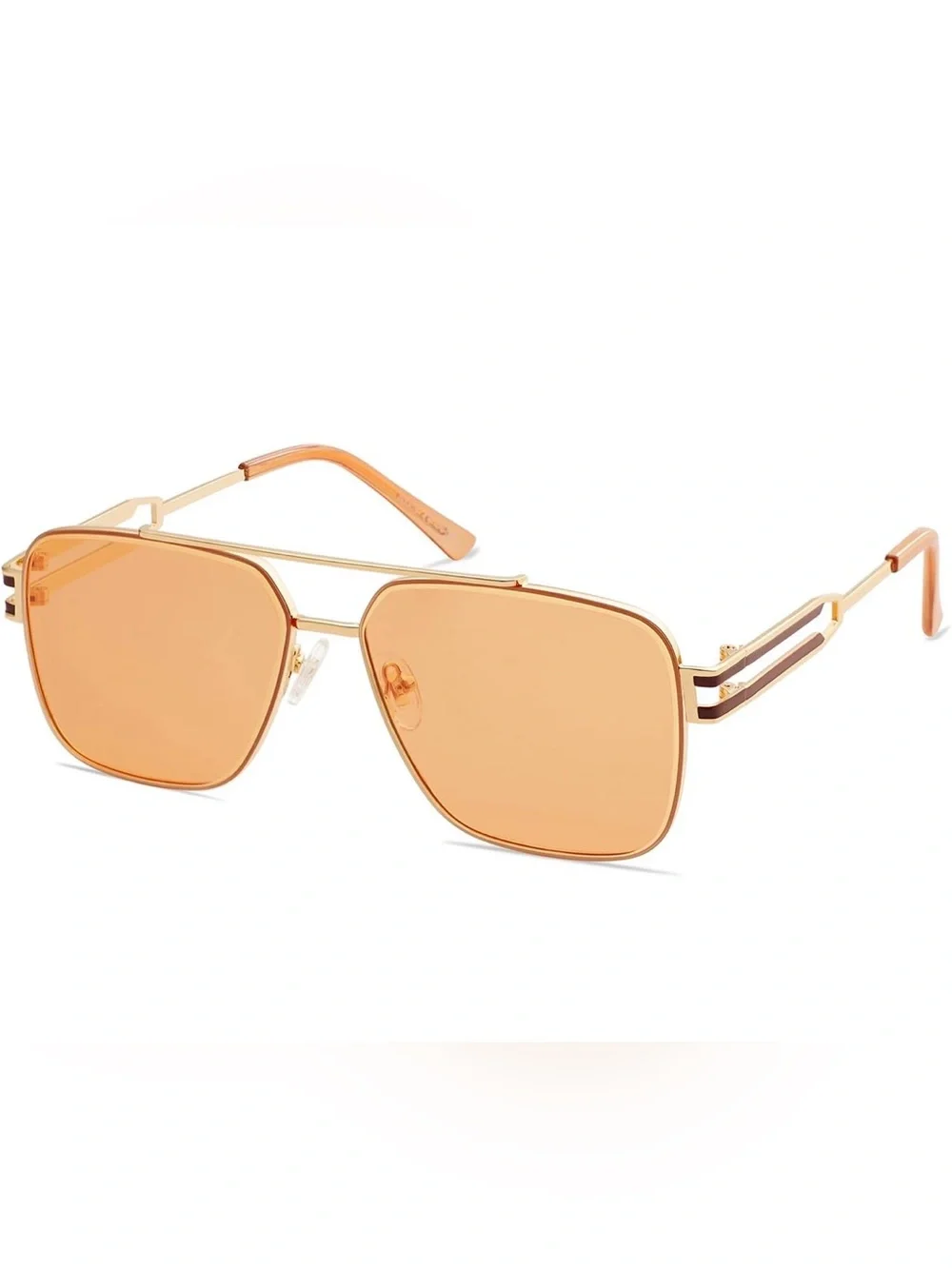 003 Women’s/Men's Gold Frame Sunglasses with Amber Lenses NEW